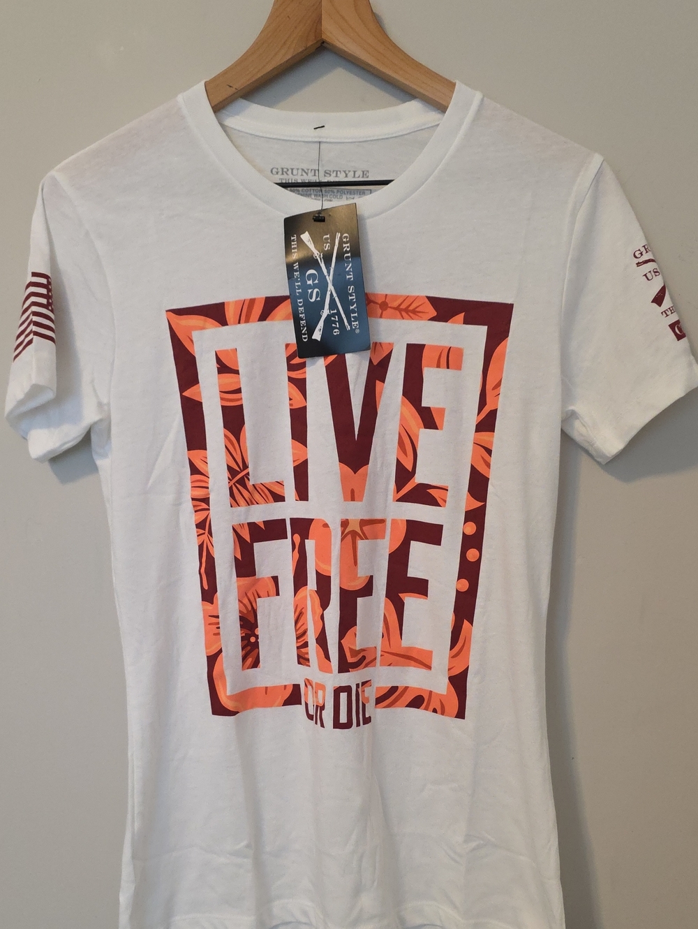 Grunt Style Live Free or Die Patriotic Graphic T Shirt